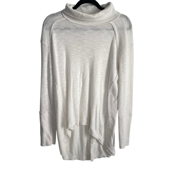 Free People |We The Free Women’s Medium White Split Back Cowl Neck Tunic - Picture 4 of 16